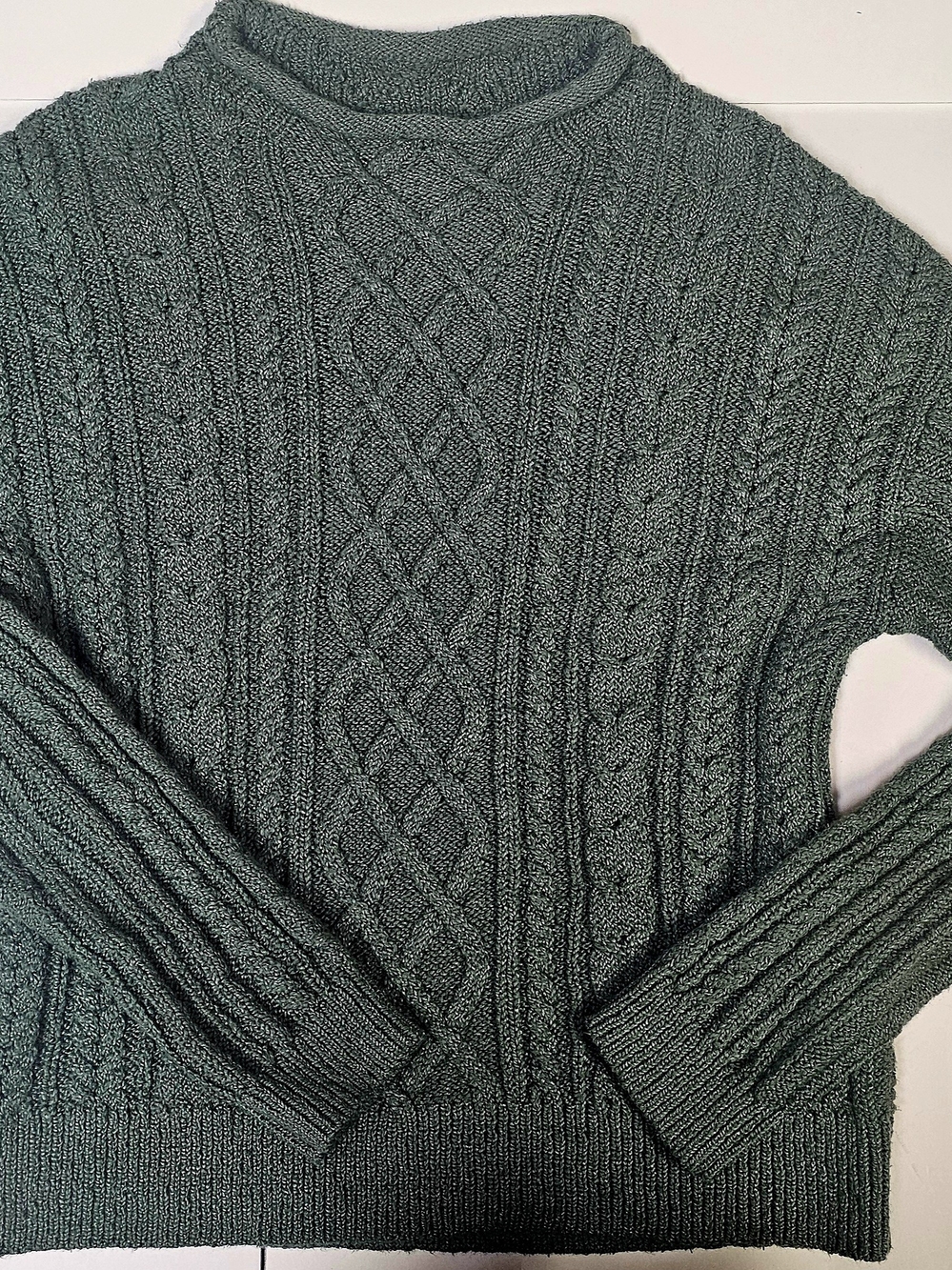 J. Crew Women's Cable Knit Crewneck Sweater in Forest Green